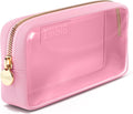 Embla Medium Clear Makeup Bag Travel for Toiletries Cute Make Up Nylon Organizer Pouches Quart Size Cosmetic Bags for Women Girls Zipper Toiletry Skincare Pouch Organizer for Purse Light Pink