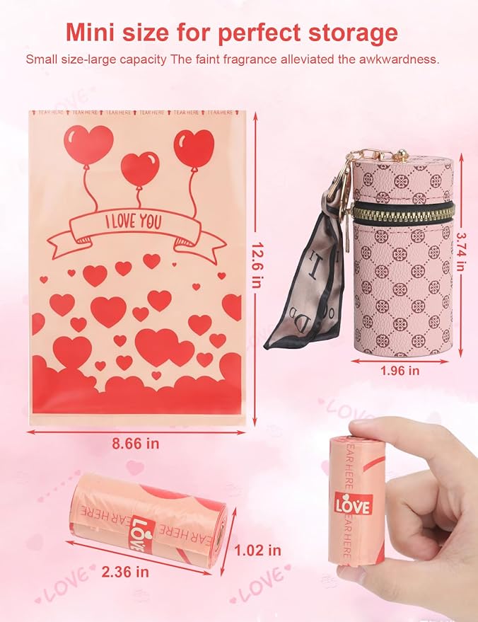 Sanitary Napkin Disposal Bags with Dispenser, Feminine Hygiene Disposal Bags, 225 Pcs 13"x9" Thick Heavy-Duty for Tampon & Napkin Privacy, Portable Refill Bags for Women Travel Home & Party