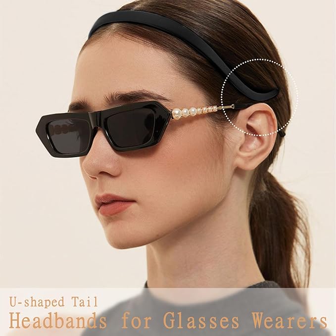 Sunglasses Headband for Women No Pressure Matte Non Slip Head Bands for Women’s Hair with Teeth, Comfortable Sun Glasses Headband 6PCS Thin Plastic Hairbands