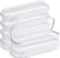 Sanwuta 6 Pcs Clear Hard Zipper Case Plastic Zipper Pouches Transparent Makeup Bag Pencil Case Pouches Toiletry Diaper Bag for Travel Toy Storage Organizer Bins(White,7.87 x 2.56 x 1.57 Inch)