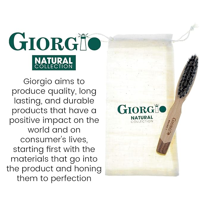 Giorgio G87 Gentleman's Tokyo Folding Pocket Comb, Flexible Men's Hair, Beard and Mustache Pocket Comb. Hand-Made of quality Durable Cellulose Acetate + GBRD1 6 Inch Beard and Mustache Brush