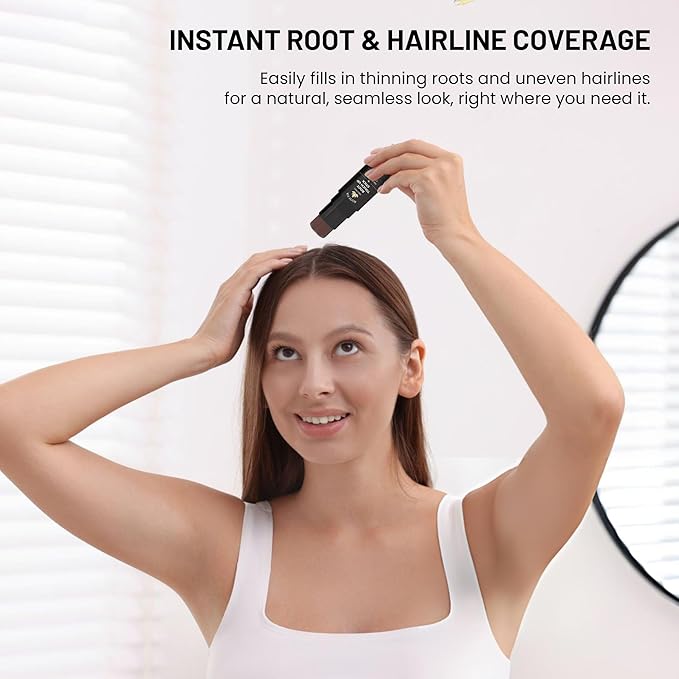 Root Touch Up Hair Color Stick for Gray Coverage - Instant Bald Spot Concealer Stick for Grays and Roots - Professional Salon Quality Hair Cover Up Hair Products for Women/Men (Brown, One Size)
