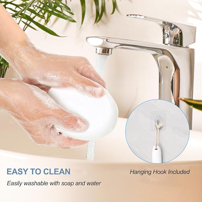Lotion Applicator for Back, Feet & Legs, Long Plastic Handle Moisturizer Cream, Self Tanning, Sunscreen, Ointment, Medicine Back Applicator for Elderly, Men or Women with 3 Washable Pads (White)