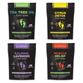 DAILY REMEDY Foot Soak Salts- Variety Pack of 4- Tea Tree Oil, Muscle Relief, Calming Lavender & Citrus Soak- For Foot Pain, Soreness, Athlete’s Foot, Odors, Calluses-Made In USA | Tea Tree Oil, Calming Lavender, Citrus Soak, For Foot Pain, Made In USA