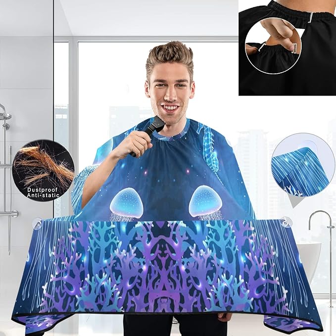 visesunny Professional Barber Cape Polyester Hair Cutting Salon Cape Apron Anti-Static Beard Bib