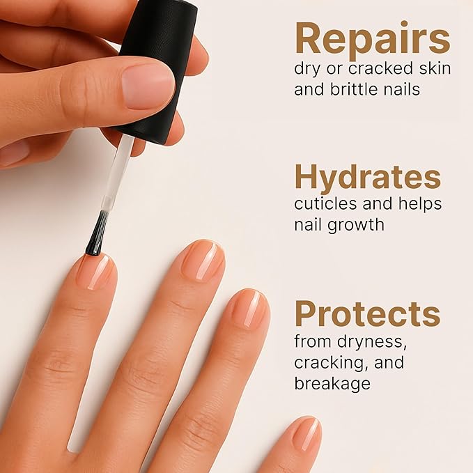 C CARE Cuticle Oil For Nails - Milk and Honey Nail Oil - Repairs Moisturizes and Strengthens Nails and Cuticles Overnight - Dropper & Brush included - Large 2.5 oz bottle