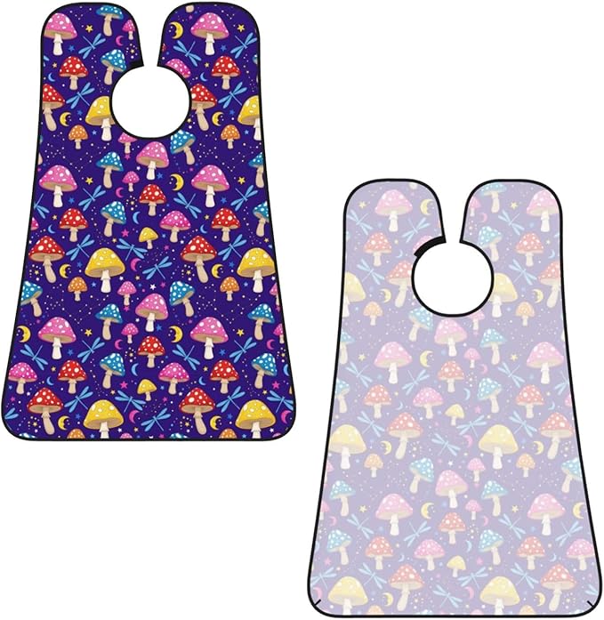 Adjustable Non-Stick Beard Apron, Hair Catcher Cape for Shaving Grooming, Waterproof with Suction Cups Men, Vintage Trippy Moon Star Mushroom Retro Shave Bib