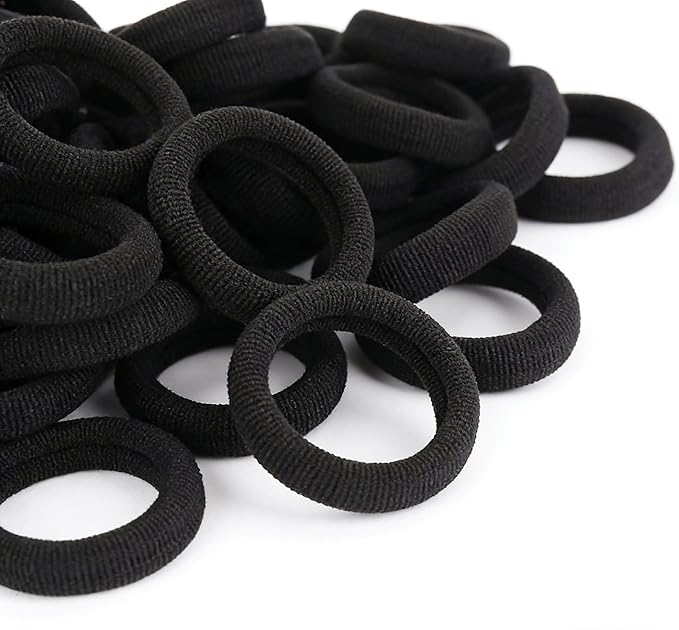 500 Psc Baby Hair Ties,Soft Cotton Toddler Hair Ties,Small Seamless Hair Bands for Girls and Kids,Black Hair Elastics Ponytail Holders