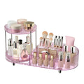 360 Rotating Vanity Makeup Organizer, 2 Small Trays & 5 Compartments for Cosmetics, Skincare, Perfume, Lipstick & Make up Brushes Holder, Dresser Countertop Organizers and Storage for Bathroom, Desk