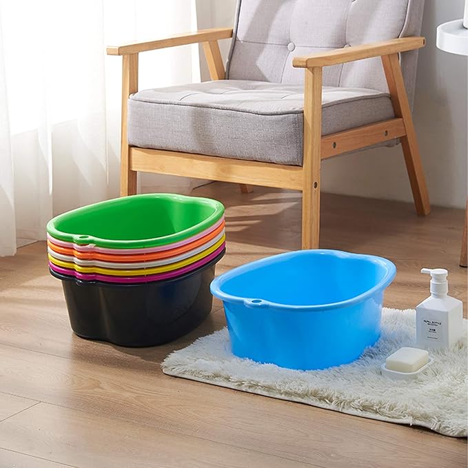 AXLOFO® Foot Soaking Bath Basin, Large Plastic Foot Soaking Tub, Feet Massage Feet Bath Bucket, Great for Getting The Dead/Old Skin Off Your Foots (whitebasin)