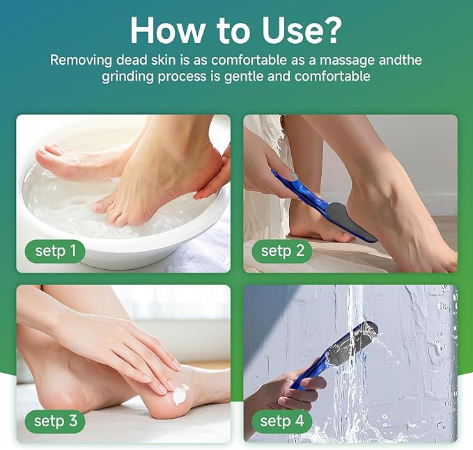 Nano Glass Foot File Callus Remover, Beyond The Cream Foot File,NanoGlass Feet File Professional Hard Skin Remover with Non-Slip Ergonomic Handle (Blue,1Pcs)