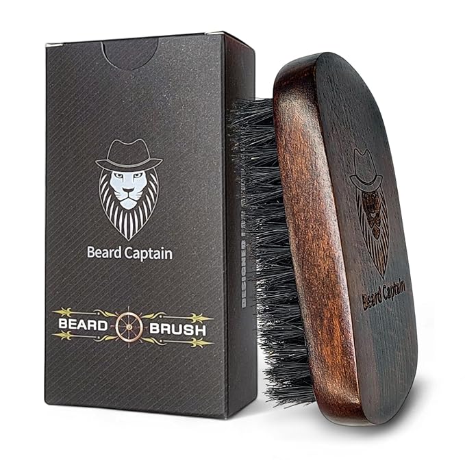 100% Boar Bristle Beard Brush for Men | Premium Vintage Wooden Handle | Soft Bristles | Grooming Tool for Short, Thin, Thick, Coarse & Full Beards
