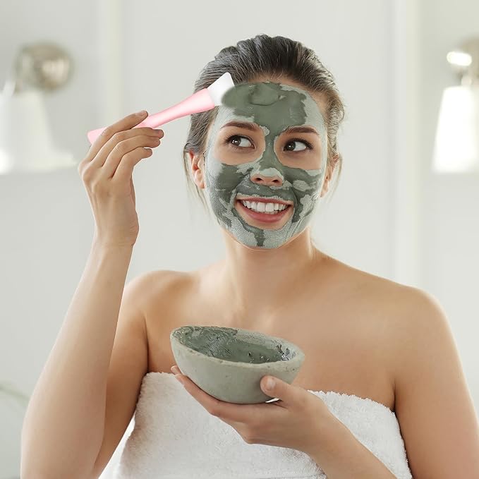 4PCS Face Mask Applicator, Silicone Face Mask Brush Applicator Reusable Double-Ended Mask Brush Facial Mask Brush Washable Face Mask Spatula Beauty Tools for Apply Cream Lotion Mud Clay Gel Foundation