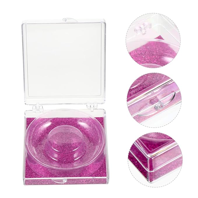 OUNONA 6-Piece False Eyelash Case Set Plastic Lash Holder Glitter Finish for Easy Storage and Organization for Makeup Artists and Eyelash Enthusiasts