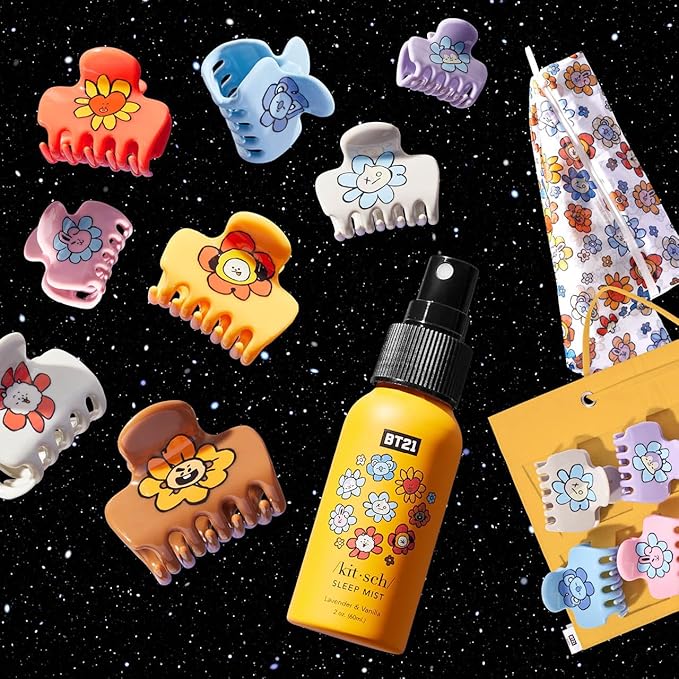 Kitsch BT21 Recycled Plastic Puffy Medium Hair Clips for Women, Medium Claw Clip for Thin & Thick Hair | Ideal Gifts for Women - VAN, 1pc