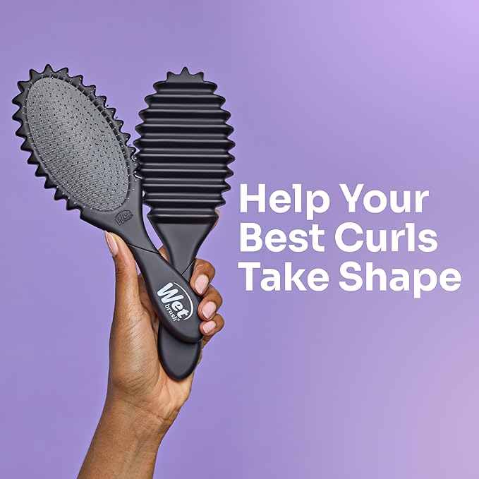 Wet Brush Curl Shaper Detangler Brush, Black, Curl Defining for Curly and Coily Hair Types, IntelliFlex Bristles Detangle for Frizz-Free Shaping, Made for Women, Men & Kids