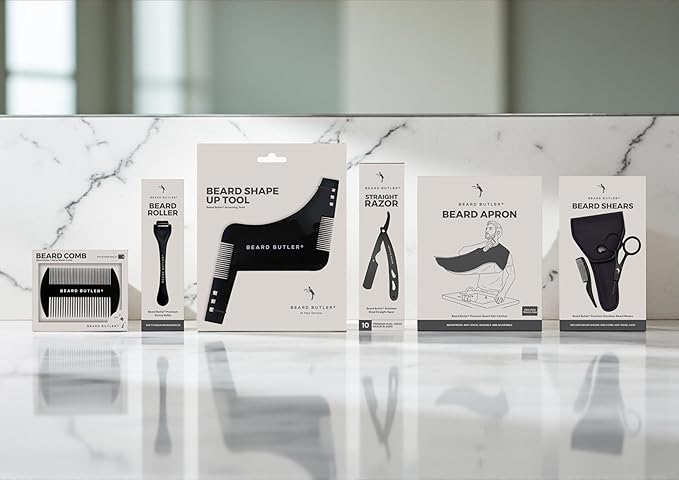 Beard Butler® ‘The Original’ Beard Shape Up Tool for Men – Precision Beard Template & Lineup Tool – Achieve Sharp Edges, Clean Lines & Perfect Symmetry – Shaping Guide for Jawline & Neckline