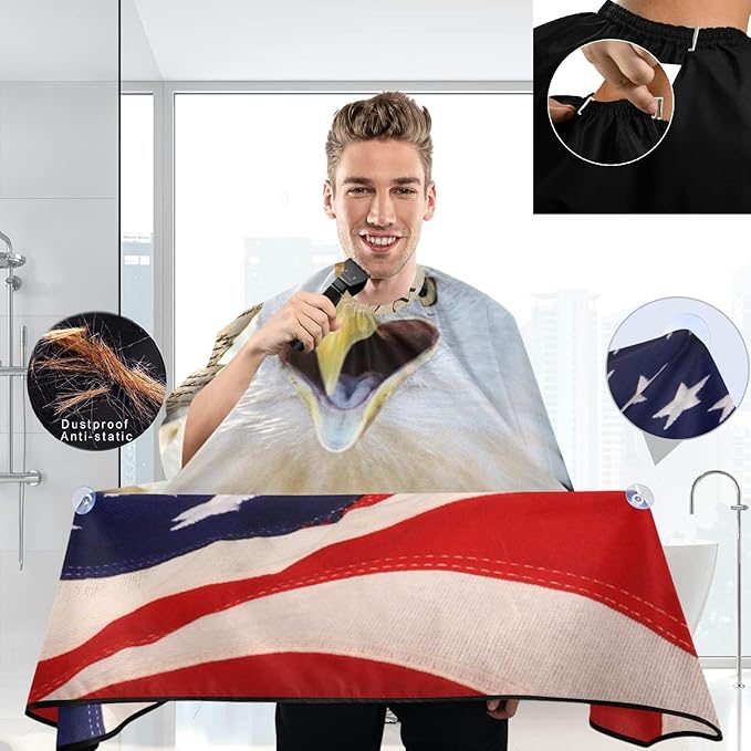 visesunny Professional Barber Cape Polyester Hair Cutting Salon Cape Apron Anti-Static Beard Bib Grooming Apron