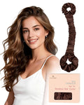 BONNET QUEEN Satin Heatless Hair Curler, Overnight Curls for Long Hair, ultra soft Heatless Curling Rod & 2 Scrunchies,Damage-Free Styling, Soft Hair Curlers for Overnight Use(Brown)