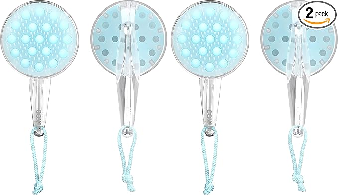 Conair Scalp Massager and Detangling Brush, Ideal for Use on Wet Hair, Clear Light Blue, 1 Count (Pack of 2)