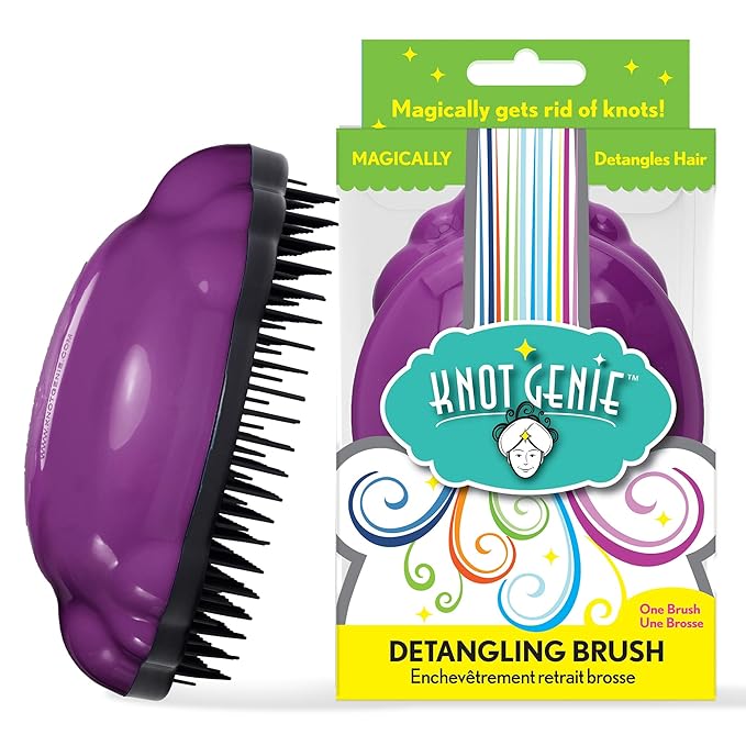Knot Genie Detangling Brush, Puff of Purple