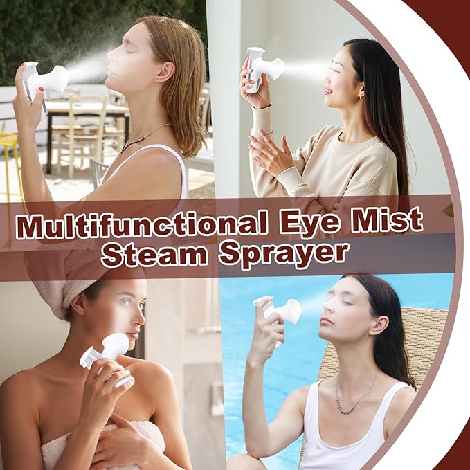 Eye Steam Sprayer, Mini Eye Mist Steam Sprayer, 3 Adjustable Temperature, Upgraded Portable Eye & Face Hydration Soother for Moisturizing & Cleaning