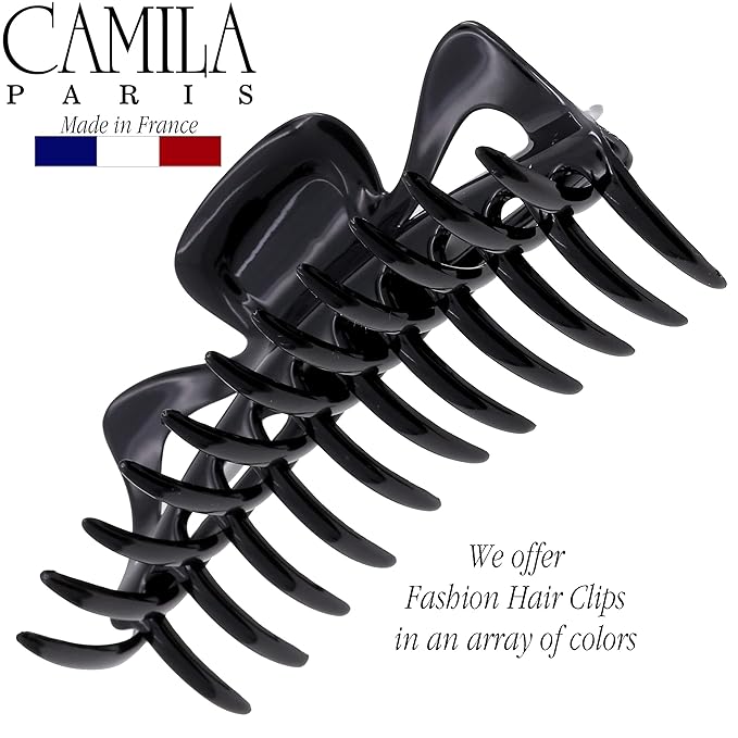 Camila Paris CP117 French Large Hair Clips for Women Thick Hair for Long Curly Wavy Hair, Girls Hair Claw Clip, Durable Styling Big Claw Clip for Thick Hair, Strong Hold No Slip Grip, Made in France