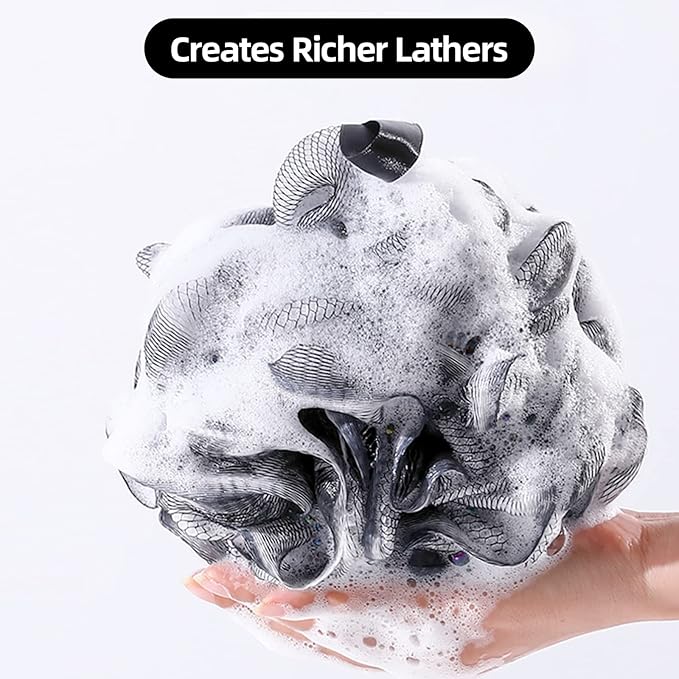 Fu Store Loofah Sponge Shower Loofahs 50g Bath Sponges Mesh Balls Body Scrubber Exfoliator Wash Back Scrubber Bathroom Men Women 4 Pack Scrubbers Cleaning Bathing Accessories