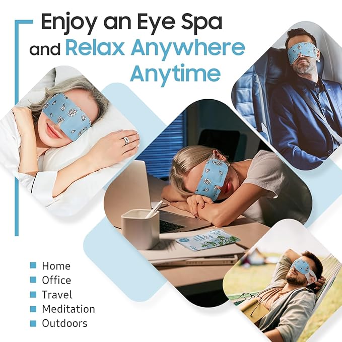 30Packs Steam Eye Mask, Heated Eye Mask Warm Compress for Eyes, Self Heating Disposable Steam Mask for Home Sleep, Spa, Travel Essentials & Relaxation Gifts, Stocking Stuffers (Jasmine)