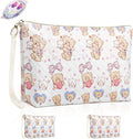 Period Bag for Teen Girls, Quilted Sanitary Napkin Storage Bag, Cute Bears Menstrual Pad Pouch Tampon Holder (Large-Pink)
