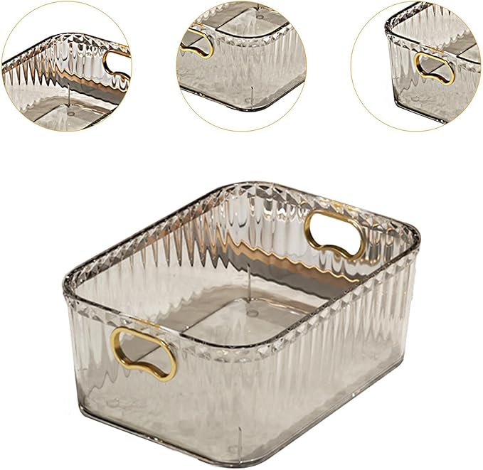 Acrylic Makeup Storage Bin Jewelry Organizer Storage Container Lightweight Multipurpose Portable for Pantry Laundry Accessory, Clear