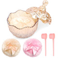Coolrunner 5PCS Body Powder Puff and Container, Crystal Clear Powder Container with Powder Spoon, Dusting Powder with Puff for Women, Washable Reusable (Amber)