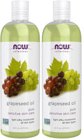 NOW Foods Solutions,Grapeseed Oil,Skin Care for Sensitive Skin,Light Silky Moisturizer for All-Skin Types,16-Ounce,(Pack of 2)