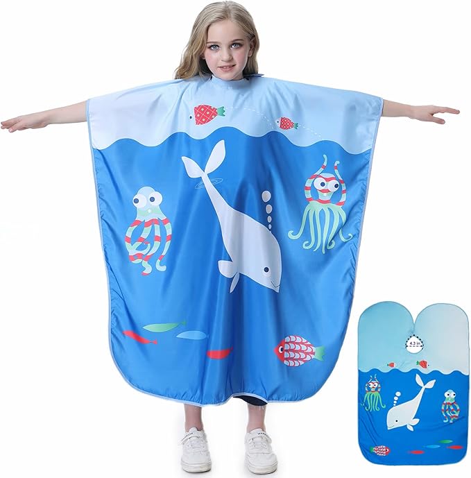 Kids Barber Cape - Professional Hair Cutting Cape,Salon Capes for Hair Stylist Shampoo Haircut Cape Barber Supplies
