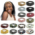 DRESHOW 16 Pack Turban Headbands for Women Elastic Back Twisted Hair Bands Face Vintage Cross Head Wrap Hair Accessories