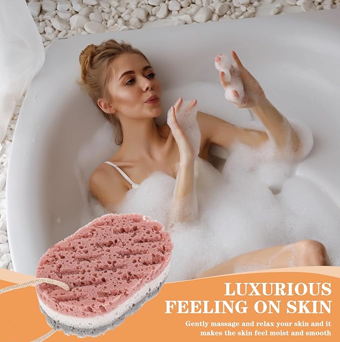 3PCS Bath Sponge for Women Soft Bath Sponge Gentle Sponge Loofah Body Scrubber Shower Sponge for Body Wash Bathroom Deep Cleansing Bathing Sponge Bathing Accessories