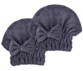 Microfiber Hair Drying Towels Head wrap 2-Pack with Bow-Knot Shower Cap Hair Turban hairWrap Bath Cap for Short or Curly Long & Wet Hair Gift for Women