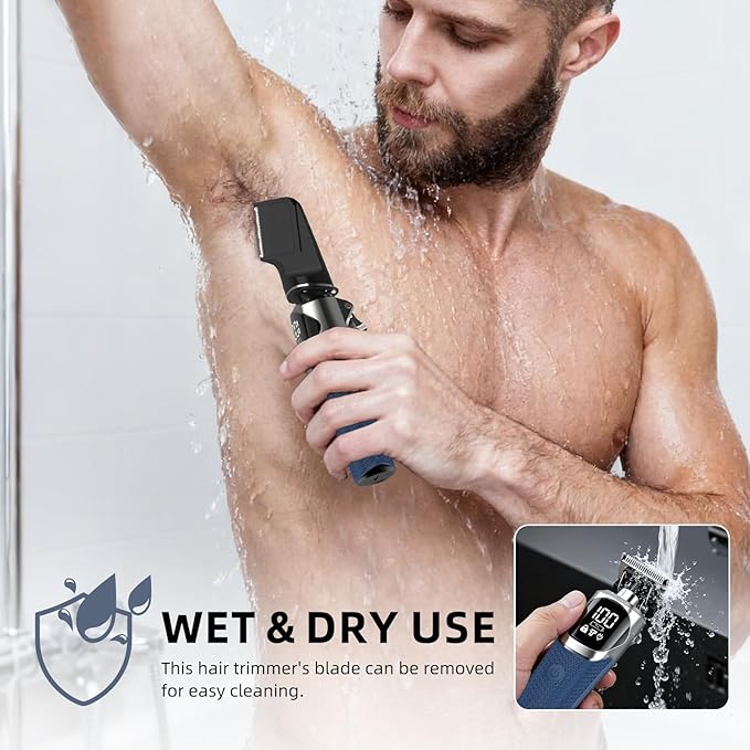 Ufree 6-in-1 Professional Beard Trimmer for Men, IPX6 Waterproof Electric Shaver Razor, Cordless Body Hair Trimmer for Mustache, Nose, Type-C Mens Gooming Kits, Birthday Valentines Gifts for Him