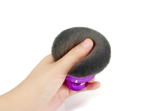 2-in-1 Oversized Body Brush & Kabuki Makeup Brush Set - Ultra Soft for Self Tanner, Body Foundation, & Facial Makeup - Ergonomic Handle for Women, Travel Pouch & Gift Box (Purple)