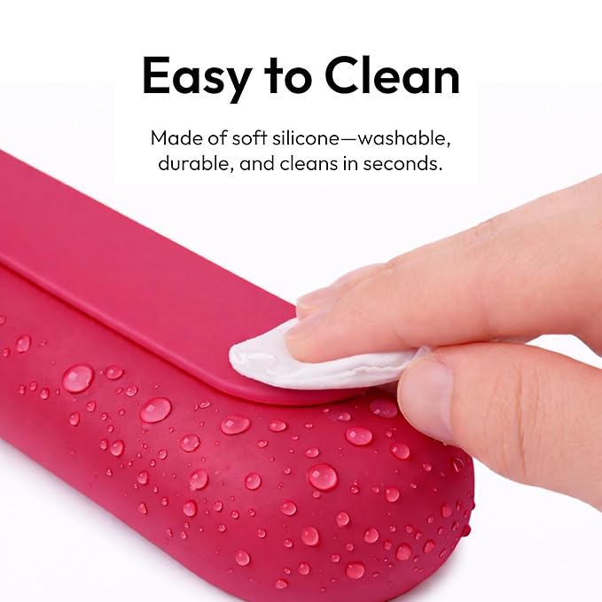ÉCLAT Silicone Makeup Brush Holder Travel, 3 in 1 Portable Bag With Anti-Fall Out Magnetic Closure & Cleaner Mat Case, Soft Cosmetic Tool Organizer Pouch Keeps Brushes Clean & Dust Free (Pink)