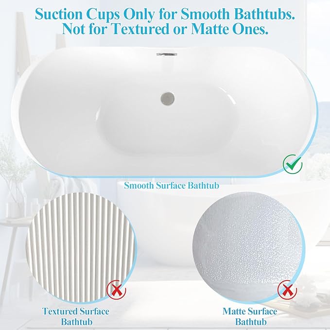Bubble Bath Mat Tub Spa Massager, Portable Spa Bubble Bath Massager with Upgraded Powerful Suction Cup, Electric Air Pump, Pillow and Remote Control for Relaxation 45 * 17in (Grey)