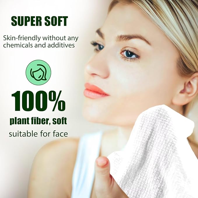 Compressed Towel Tablets Thicken, 50 Pack Disposable Face Towel Quickly Expand with Water, Reusable Compact Washcloths 12"x9", Cotton Soft & Lint-Free Portable for Home Travel Beauty Guest