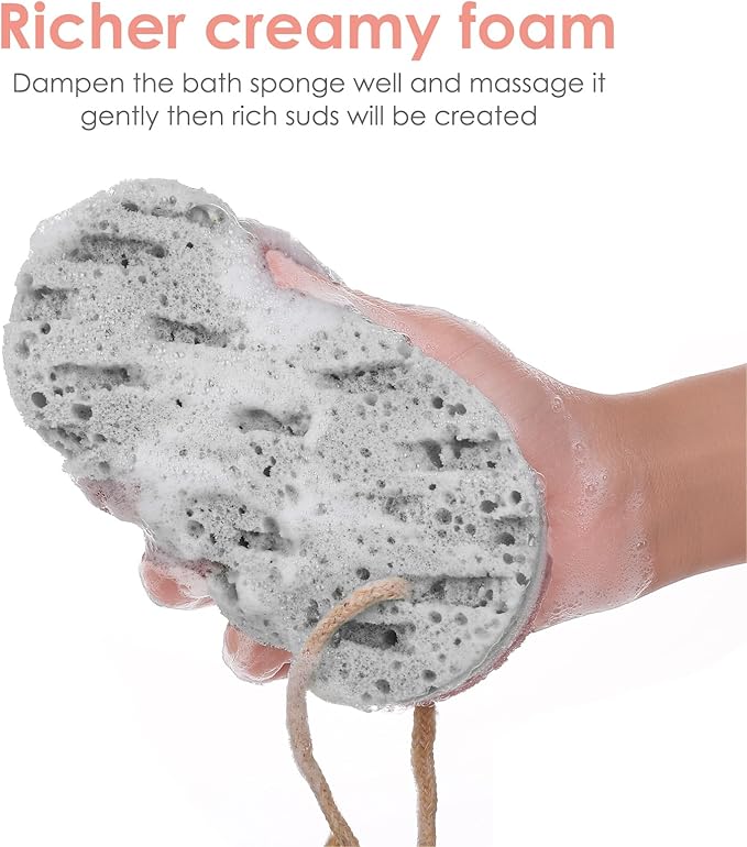 3PCS Bath Sponge for Women Soft Bath Sponge Gentle Sponge Loofah Body Scrubber Shower Sponge for Body Wash Bathroom Deep Cleansing Bathing Sponge Bathing Accessories 3 Colors Large Size