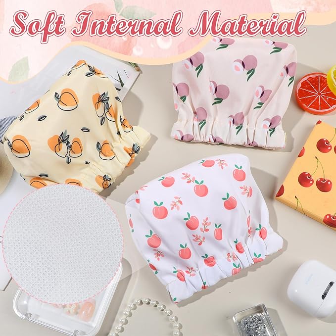 ISKYBOB 3PCS Pocket Cosmetic Bag Squeeze Top, Small Makeup Bag for Purse Portable Mini Coin Change Purse Self-Closing Cosmetic Purse Small Leather Makeup Lipstick Organizer Pouches (Flower)