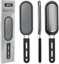 FREATECH Nano Glass & Stainless Steel Foot File 2-in-1 Foot Rasp for Callus Remover, Professional Pedicure Tool for Hard Cracked Dead Heel Skin, Smooth Exfoliating Heel Care for Home Spa Shower
