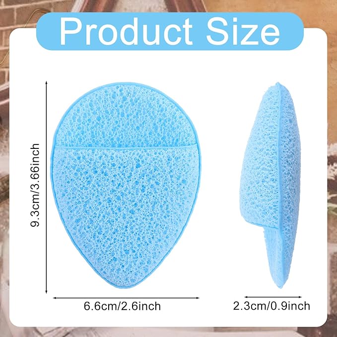6pcs Face Sponges for Cleansing, Reusable Puff Facial Sponges for Face Wash Face Scrubber Exfoliating Pads Sponge with Finger Cot Suitable for Makeup Remover Washing Face All Skin Types