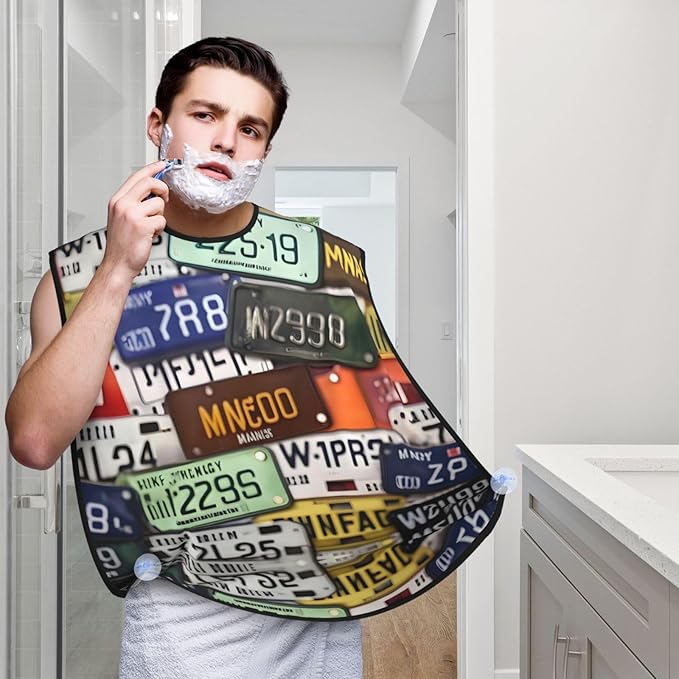 Loon Nature Bird Print Beard Bib Shaving Apron, Beard Hair Trimming Cape Gift For Dad