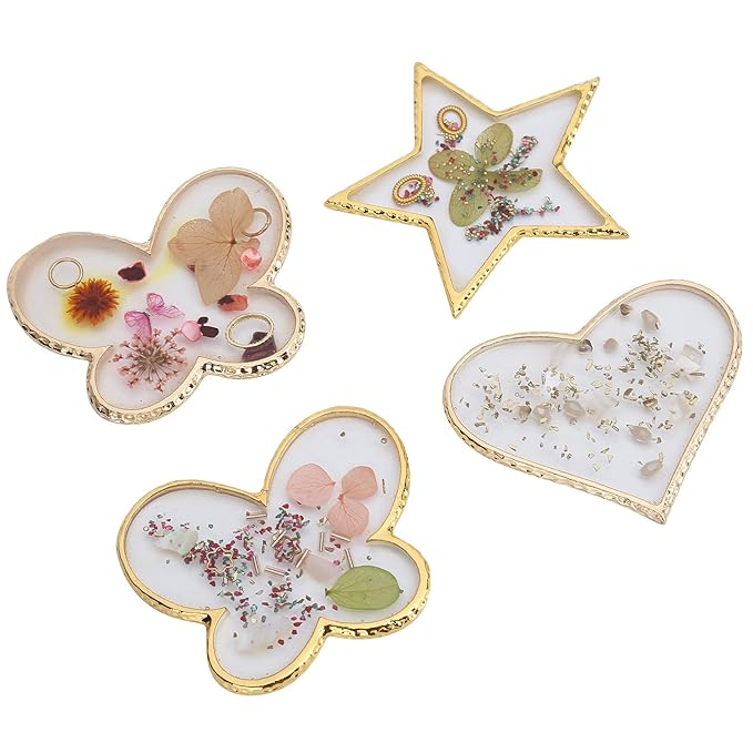 Nail Palette, 4Pcs/Set Nail Palettes Kit Polish Color Mixing Board Nail Art Display Plate Manicure Tool DIY Nail Tips Painting Tray Pallet Makeup Mixing Palette for Home Salon Use
