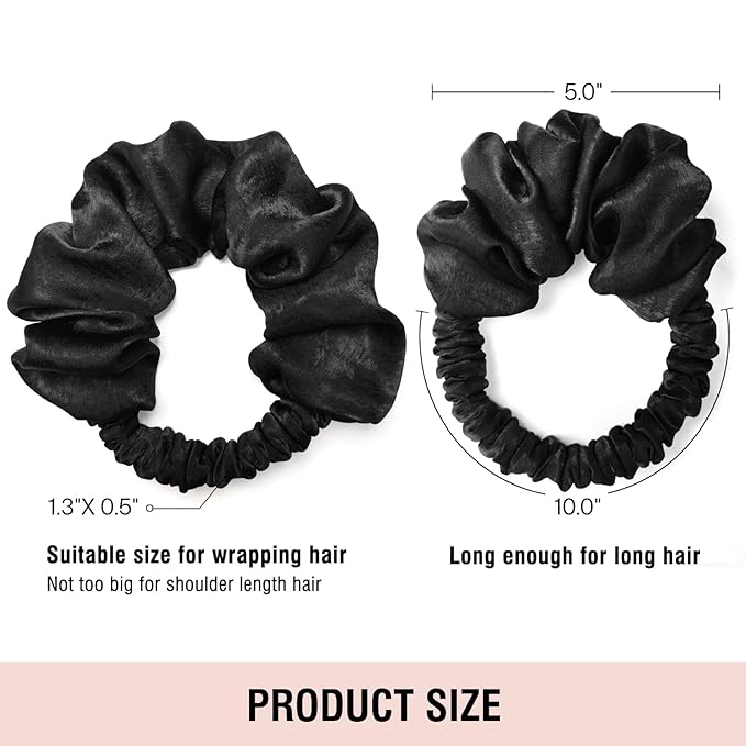 Heatless Curling Scrunchie, Heatless Hair Curler to Sleep In, No Heat Curls for Long Hair, Soft Sleep Hair Roller (Black)