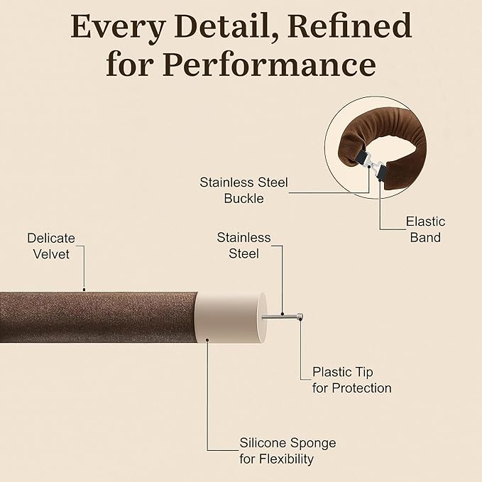 Overnight Blowout Rods | Heatless Curls for Long or Short Hair Rollers Blow Out Curling Rod No Heat Flexi Foam Tubes Silk Satin Velvet Soft Curlers to Sleep In Tools Set by VISOFO (Brown, 3 Set)